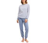 CALIDA Graphic Nights Bündchen-Pyjama Damen, weich, pflegeleicht, elastischer Hosenbund, softe Bündchen an den Abschlüssen
