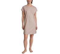 CALIDA Grounded Nights Kurzarm-Nachthemd Damen, Länge 90cm, aus 100% Baumwolle