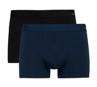 CALIDA Herren Boxershorts, 2er Pack - Cotton Code, Elastikbund, Activity Cotton Schwarz/Dunkelblau S (46/48)