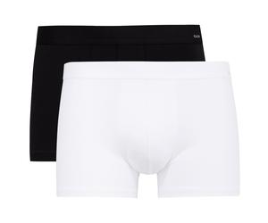 CALIDA Herren Boxershorts, 2er Pack - Cotton Code, Elastikbund, Activity Cotton Schwarz/Weiß XXL (58/60)