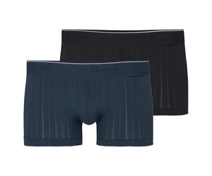 CALIDA Herren Boxershorts 2er Pack - Pure & Style, Elastikbund, einfarbig Schwarz/Dunkelblau / L (52/54) L Mehrfarbig