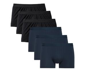 CALIDA Herren Boxershorts, 6er Pack - Natural Benefit, Elastikbund, Single Jersey Schwarz/Dunkelblau / S (46/48) Calida Herren S (46/48) Mehrfarbig