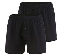 CALIDA Herren Jersey Boxershorts , 2er Pack - Cotton Code, einfarbig, 100% Baumwolle Calida Herren S (46/48) Schwarz