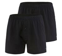 CALIDA Herren Jersey Boxershorts , 2er Pack - Cotton Code, einfarbig, 100% Baumwolle Schwarz XL (56)