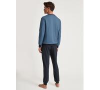 CALIDA Relax Essentials Bündchen-Pyjama Herren | Schlafanzug mit Bündchen, weiche Single-Jersey-Qualität und lockere Passform mit Brusttasche