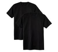 CALIDA Herren T-Shirt, 2er Pack - Natural Benefit, Rundhals-Ausschnitt, 100% Baumwolle Schwarz M (50)
