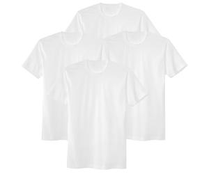 CALIDA Herren T-Shirt, 4er Pack - Natural Benefit, Rundhals-Ausschnitt, 100% Baumwolle Calida Herren XXL (58/60) Weiß