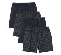 CALIDA Herren Web-Boxershorts, 4er Pack - Prints Benefits, Baumwolle, Single Jersey Dunkelblau/Weiß L (52/54)