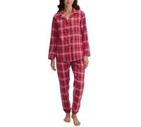 Calida Damenpyjama Holiday Dreams – Flanell, lang, Dunkelrot Gr. XS