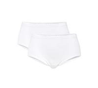 CALIDA Iconics Midi Slip Damen, high Waist, im praktischen Doppelpack, aus 100% Baumwolle Weiss 44