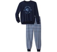 Calida Jungen Pyjama "Boys Nights" Biobaumwolle Blau 128