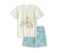 CALIDA Kids Kurz-Pyjama Kinder, aus 100% Bio Baumwolle, natürliche Temperaturregulierung, pflegeleicht Star White 164-170