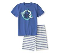 CALIDA Kids Kurz-Pyjama Kinder, aus 100% Bio Baumwolle, natürliche Temperaturregulierung, pflegeleicht deep Cobalt 128-134