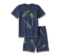 CALIDA Kids Kurz-Pyjama Kinder, aus 100% weicher Bio Baumwolle, natürliche Temperaturregulierung, pflegeleicht