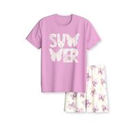 CALIDA Kids Kurz-Pyjama Kinder, aus Bio Baumwolle, atmungsaktiv, pflegeleicht Bubble Gum pink 128-134