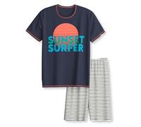 CALIDA Kids Kurz-Pyjama Kinder, aus Bio Baumwolle, atmungsaktiv, pflegeleicht Peacoat Blue 152-158
