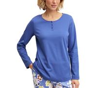 CALIDA Late Bloom M&M T-Shirt Damen | V-Neck, seidig glatte Baumwollqualität und lockere Passform mit 3/4-Ärmeln für entspannten Komfort