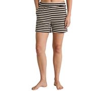 CALIDA Lounge Stripe Shorts Damen, atmungsaktiv, seitliche Eingrifftaschen, elastischer Hosenbund schwarz 44-46