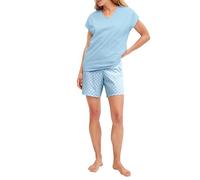 CALIDA Lovely Nights Kurz-Pyjama Damen Cascade Blue 44-46
