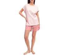 Shorty CALIDA "Lovely Nights", Damen, Gr. XL (52/54), peach cream, Single Jersey, Obermaterial: 100% Baumwolle, kurz, Rundhals, Homewear-Sets Shorty, Rundhalsausschnitt, Baumwolle, kurzärmelig (838851