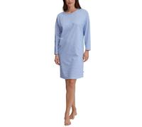 Nachthemd CALIDA "Lovely Nights", Damen, Gr. S (40/42), N-Gr, blau (hydrangea blau), Single Jersey, Obermaterial: 100% Baumwolle, gestreift, bequem kniefrei, Rundhals, Kleider Nachthemd, Langarm, Rund