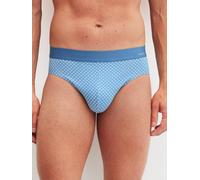 Slip CALIDA "Cotton Code Design", Damen, Gr. L (52/54), atlantic blau, Single Jersey, Obermaterial: 94% Baumwolle, 6% Elasthan, körpernah, Unterhosen Slip, weicher Elastikbund, ohne Eingriff, gemuster