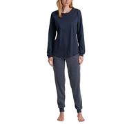 CALIDA Midnight Dreams Bündchen-Pyjama Damen, aus 100% Dicker Baumwolle