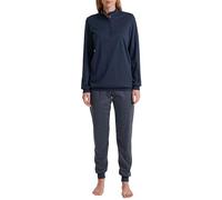 CALIDA Midnight Dreams Bündchen-Pyjama Damen, aus 100% Dicker Baumwolle