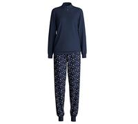 CALIDA Midnight Dreams Bündchen-Pyjama Damen Peacoat Blue 52-54