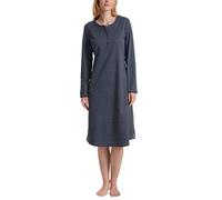 Nachthemd CALIDA "Midnight Dreams" Gr. XS (36/38), N-Gr, blau (peacoat blau), Damen, Interlock, Obermaterial: 100% Baumwolle, gepunktet, Kleider, mit Knopfleiste am Ausschnitt (89458917-XS) peacoat bl