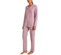 CALIDA Midnight Dreams Pyjama, lang Damen, aus 100% Dicker Baumwolle