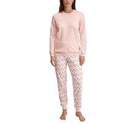CALIDA Midnight Flowers Bündchen-Pyjama Damen, aus 100% Dicker Baumwolle