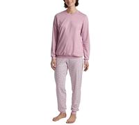 CALIDA Midnight Flowers Bündchen-Pyjama Damen, aus 100% Dicker Baumwolle