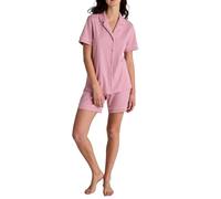 CALIDA Moonlight Dreams Kurz-Pyjama, durchgeknöpft mit Seide Damen, weiche, luxuriöse Tencel™, Modal und Seide Qualität, atmungsaktiv, feuchtigkeitsregulierend