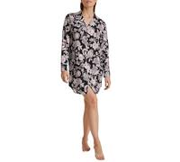 CALIDA Moonlight Dreams Langarm-Nachthemd Damen, L: 90cm, Seide-Tencel™ Qualität, atmungsaktiv, temperaturausgleichend Black Print 40-42