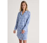 CALIDA Orient Dreams Langarm-Nachthemd Damen, luxuriöse Weichheit, atmungsaktiv, Seitenschlitze und Knopfleiste