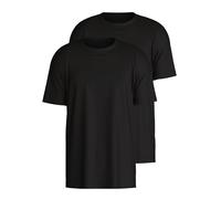CALIDA Herren T-Shirt, 2er Pack - Natural Benefit, Rundhals-Ausschnitt, 100% Baumwolle Schwarz XL