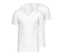 Calida 2P Natural Benefit V-shirt Weiß Baumwolle Small Herren