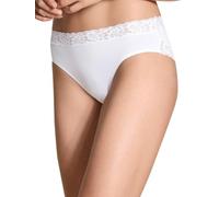 Slip CALIDA "Natural Comfort Lace", Damen, Gr. XS (36/38), weiß, Single Jersey, Obermaterial: 92% Baumwolle, 8% Elasthan, gemustert, unifarben, normal, Unterhosen Slip, verspielte Spitze, Regular-Cut,