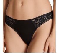 Calida Natural Comfort Lace Thong Schwarz Baumwolle Small Damen