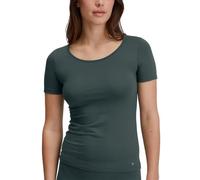 Unterhemd CALIDA "Natural Comfort", Damen, Gr. S (40/42), N-Gr, deep emerald grün, Single Jersey, Obermaterial: 92% Baumwolle, 8% Elasthan, casual,basic,klassisch, normal, Rundhals, Kurzarm, Unterhemd