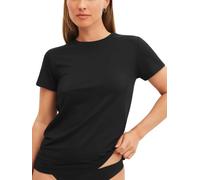 CALIDA Natural Skin T-Shirt Damen | Kurzarm-Shirt, seidig weich, glatt und elastisch mit femininem Rundhalsausschnitt