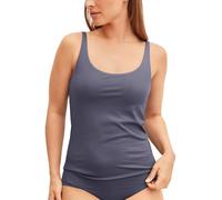 CALIDA Natural Skin Tank-Top mit Bustier Damen, elastisch, hautfreundlich, integriertes Bustier, verstellbare Träger Graystone 44-46