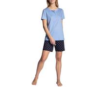 CALIDA Damen Pyjama hellblau / dunkelblau, Größe L, 4945379 Hellblau / Dunkelblau L