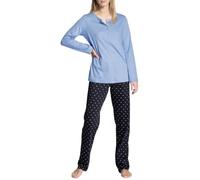 Calida Damen-Pyjama Night Lovers – lang, 100% Supima-Baumwolle – Dunkel Lapisblau XS