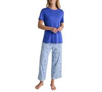 CALIDA Orient Dreams 7/8-Pyjama Damen, luxuriöse Weichheit, strapazierfähig, atmungsaktiv Dazzling Blue 36-38