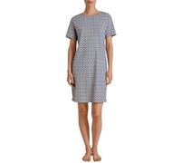 CALIDA Ornament Nights Kurzarm-Nachthemd Damen, Länge 95cm, atmungsaktiv und klimaregulierend, aus 100% Baumwolle