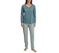 Calida Ornament Nights Long Pyjamas Blau Muster Baumwolle X-Small Damen