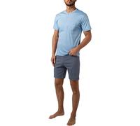 CALIDA Relax Choice Kurz-Pyjama Herren, aus 100% Supima-Baumwolle, mit stoffbezogenem Gummibund
