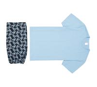 CALIDA Pyjama Herren Jersey-Baumwolle blau gemustert, XXL